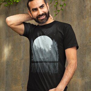 Nature T-Shirt | Outdoors Graphic Tee | Moon and Trees Shirt